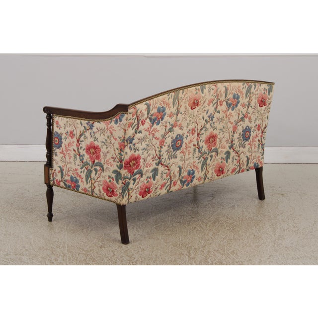 Hickory Chair Furniture Company Hickory Chair Mahogany Frame Sheridan Style Loveseat Settee For Sale - Image 4 of 17