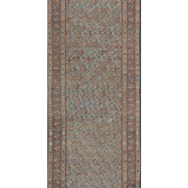 Antique Persian Gallery Kurdish Runner With All-Over Floral Design 4'1" X 17'2" For Sale - Image 10 of 13