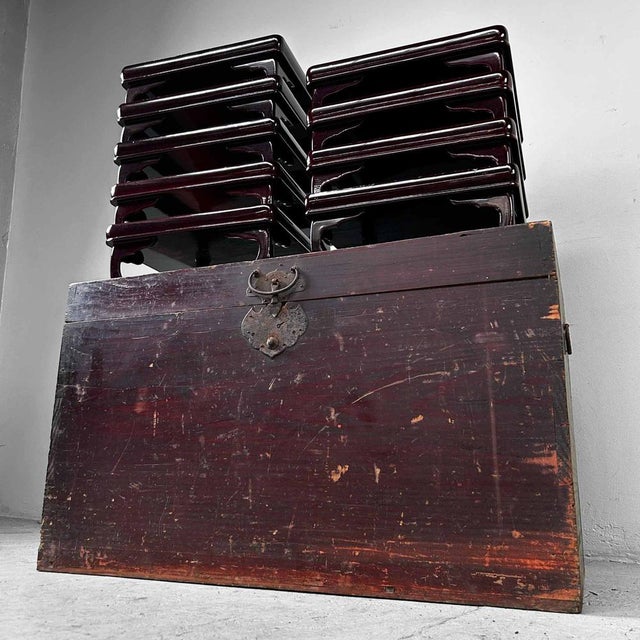 Urushi Lacquer Serving Tables, 1890s, Set of 10 For Sale - Image 9 of 18