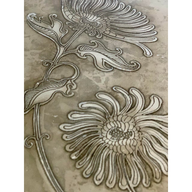 1970s Vintage Ming Side Tables Metal Inlay - A Pair For Sale - Image 5 of 9