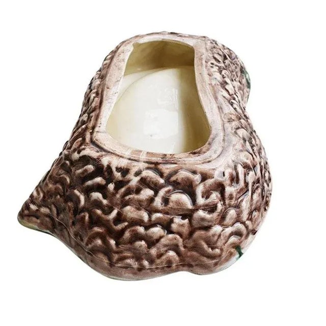 Mid 20th Century Monumental Mid Century Modern Ceramic Malachite Look Green Ashtray or Catchall For Sale - Image 5 of 7