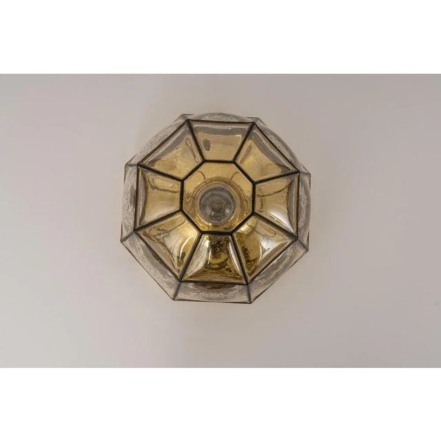 Iron and Clear Glass Flush Mount by Limburg, Germany, 1960s For Sale - Image 6 of 13