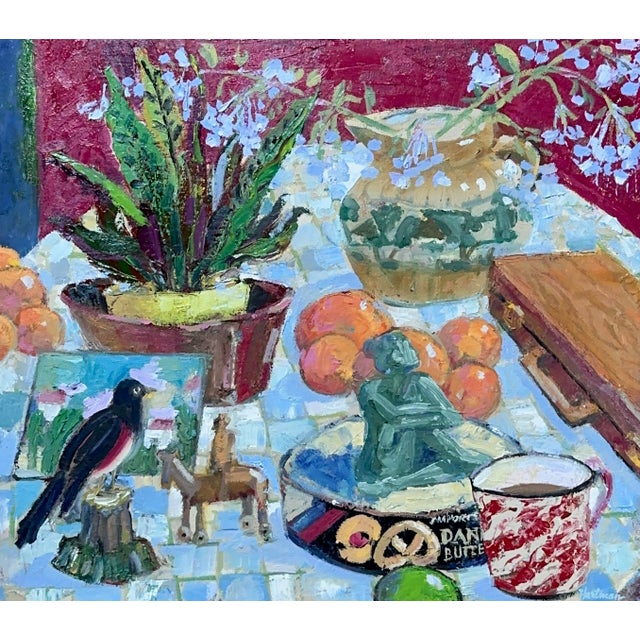 Expressionist Impressionism Still Life Painting With Citrus For Sale