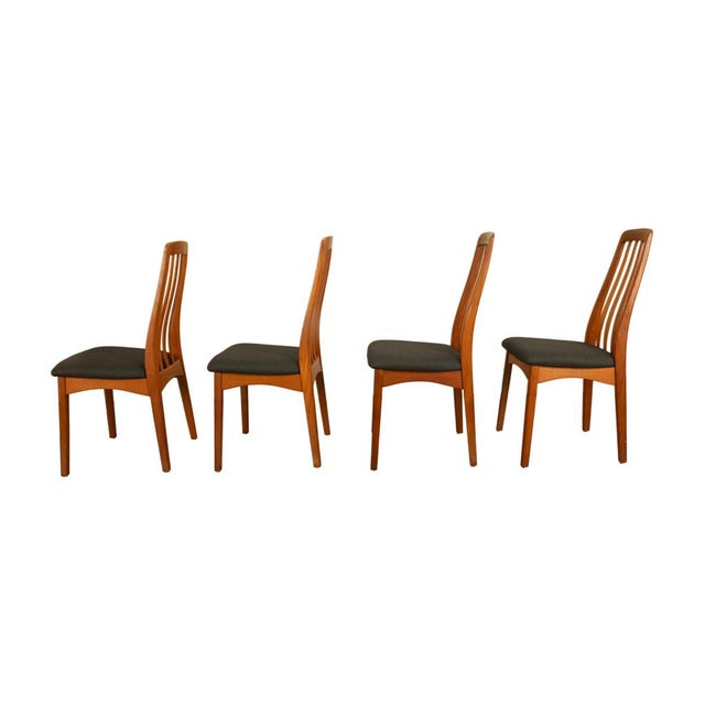 Set 4 Danish Mid Century Modern "Eva" Teak Dining Chairs by Niels Koefoed 1964 For Sale - Image 11 of 18