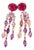 Bochic “Capri” Red Ruby & Purple Amethyst Earrings Set in 18K Gold & Silver For Sale