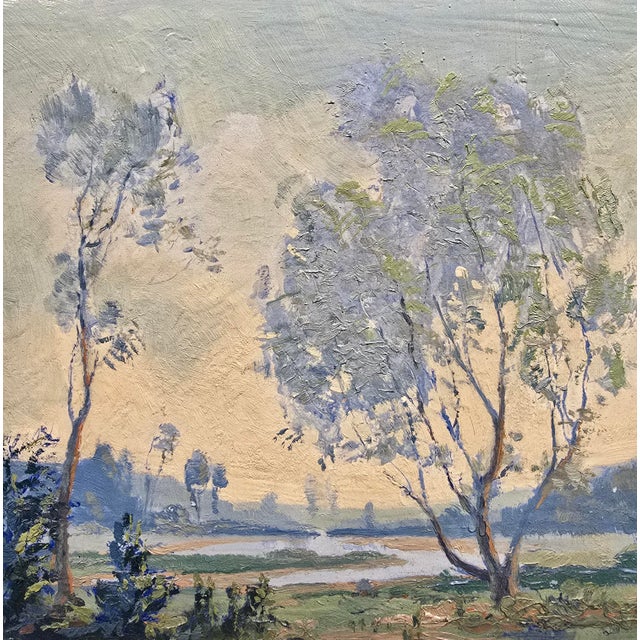 Wood Atmospheric 1920 Impressionist Landscape by Irving K. Manoir For Sale - Image 7 of 13