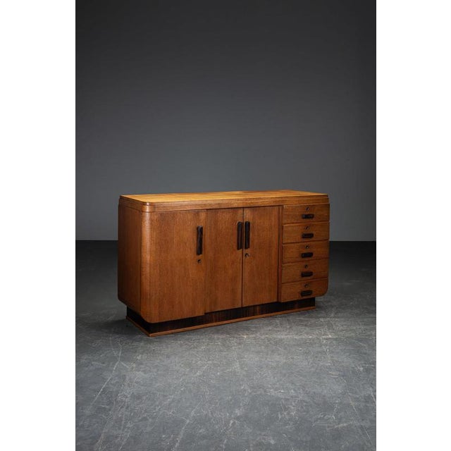 Art Deco Brown Wooden Sideboard, 1930s For Sale - Image 3 of 3