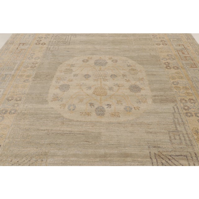 2020s Modern Classics Khotan Style Medallion Natural Silk Rug by Rug & Kilim For Sale - Image 5 of 10