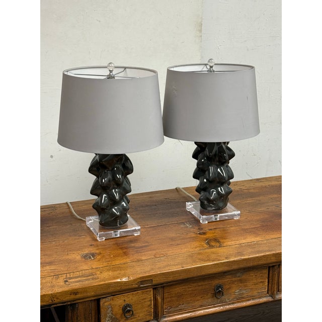 Contemporary Modern Organic Meteoric Lamps, Pair For Sale - Image 3 of 12