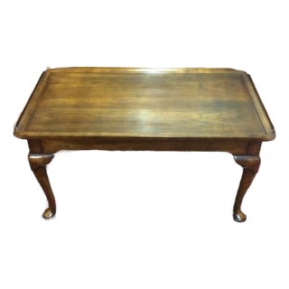 Vintage Coffee Table, Queen Anne Coffee Table, Cherry Wood Table For Sale