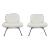 Mid-Century Modern Style White Faux Angora Slipper Chairs Pair For Sale