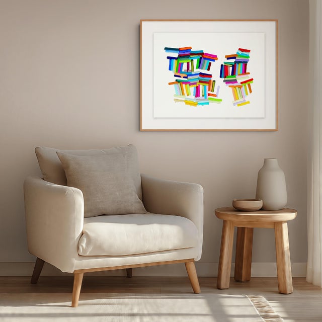 Abstract Contemporary Abstract Acrylic on Montval Paper "Fold, Crease, Bend" by Martina Nehrling For Sale - Image 3 of 5
