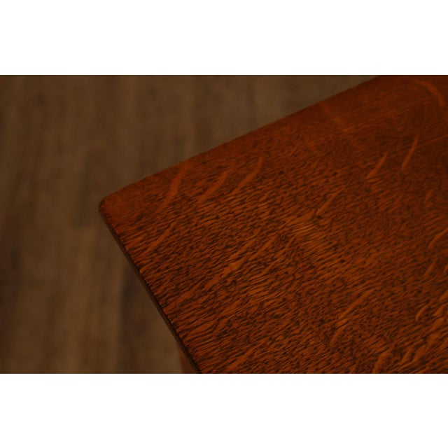 Exceptional Antique Quarter Sawn Oak Roll Top Desk With Carved 'Reading Hardware Co." Crest Panel For Sale - Image 11 of 18