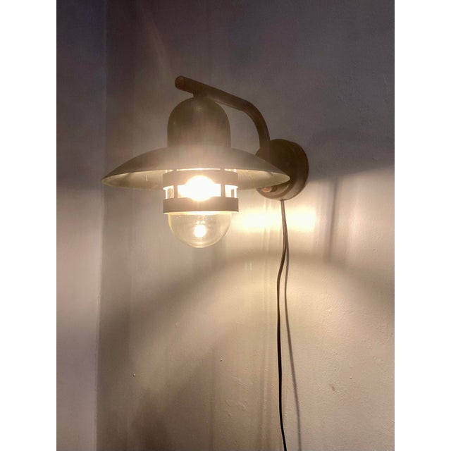 Scandinavian Garden Wall Lamp in Copper and Glass by Norlux, 1980s For Sale - Image 4 of 7