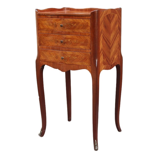 French Antique Louis XV Style Side Table Nightstand For Sale