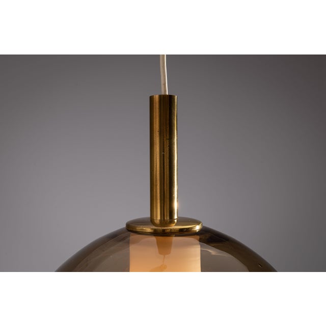 Hanging Lamp with Smoked Murano Glass and Opaline Inner Shade, 1960s For Sale - Image 12 of 14