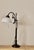 Metal French Adjustable Library Table Lamp in Patinated Bronze and Milk Glass, 1930s For Sale - Image 7 of 7