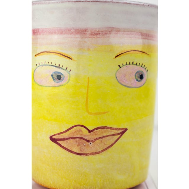 Listed Artist Amy Sabrina 1999 Postmodern Pottery Vase — Happy \ Sad Vessel For Sale - Image 9 of 11