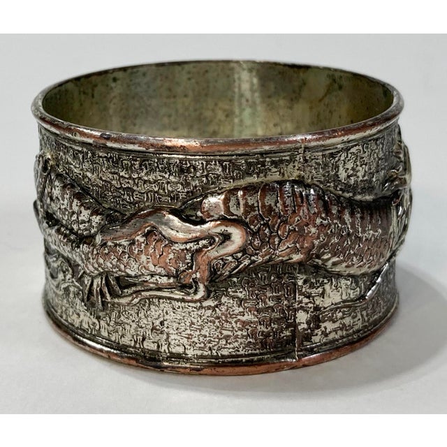 Vintage Silver Plated Dragon Motif Napkin Rings, Set of 4 For Sale In Kansas City - Image 6 of 9