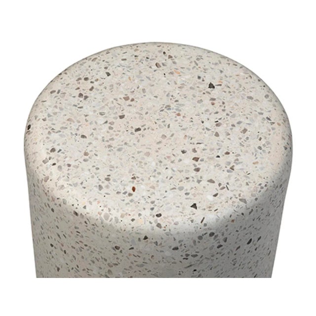 Contemporary White Terrazzo Round Side Table Small For Sale - Image 3 of 4