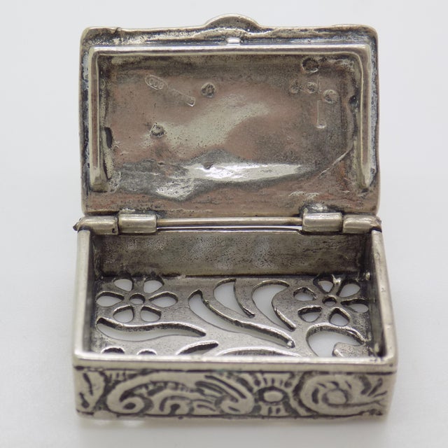 Vintage Italian Handmade Silver Potpourri Box with Fruits, Tuscany, Italy, 1970s For Sale - Image 4 of 11