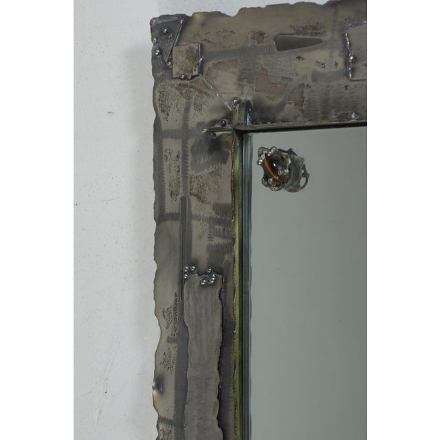 1970s Italian Art Metal Wall Mirror from Ely, 1970s For Sale - Image 5 of 9