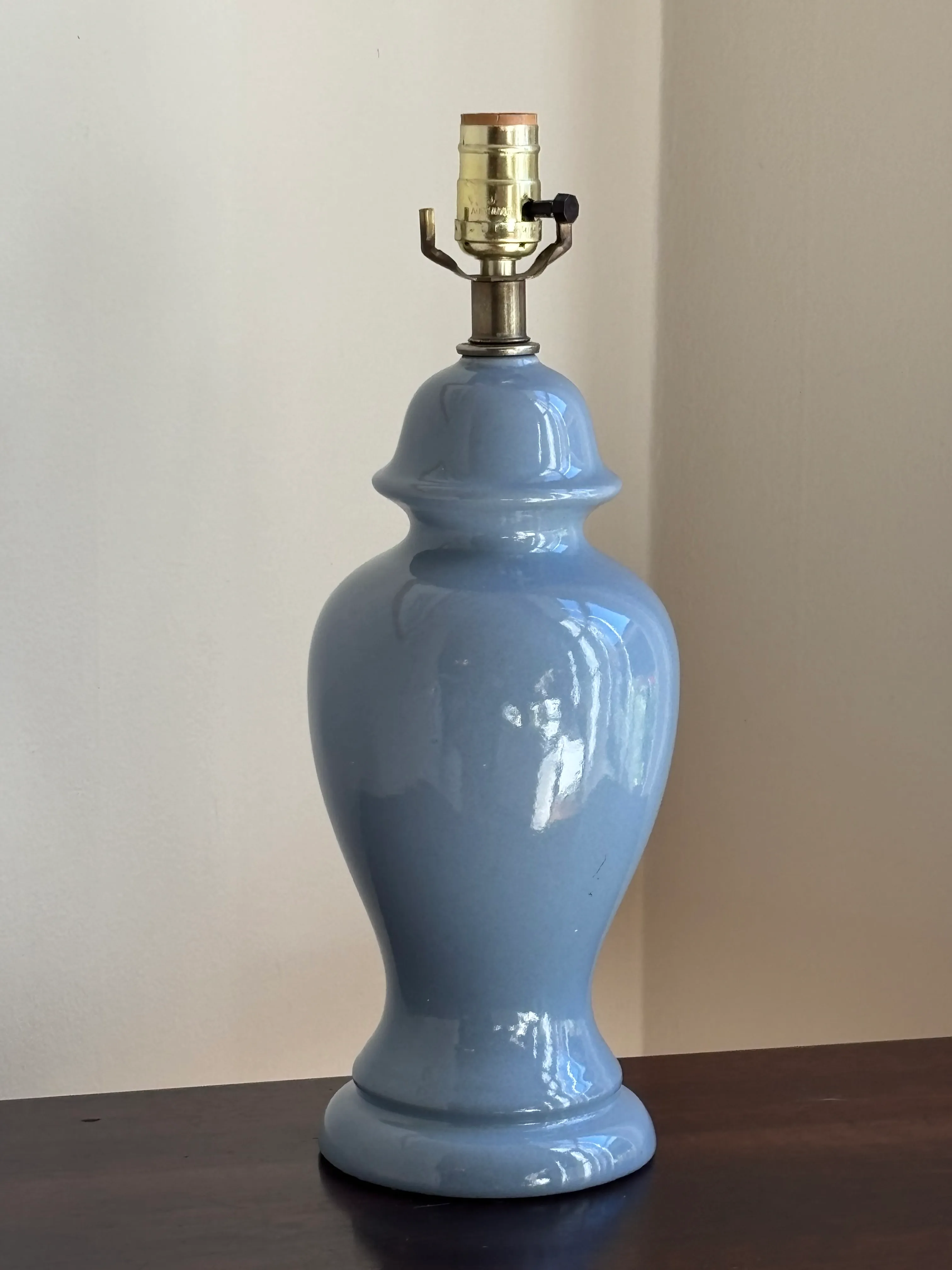 Mid-20th Century Cornflower Blue Ginger Jar Table Lamp | Chairish
