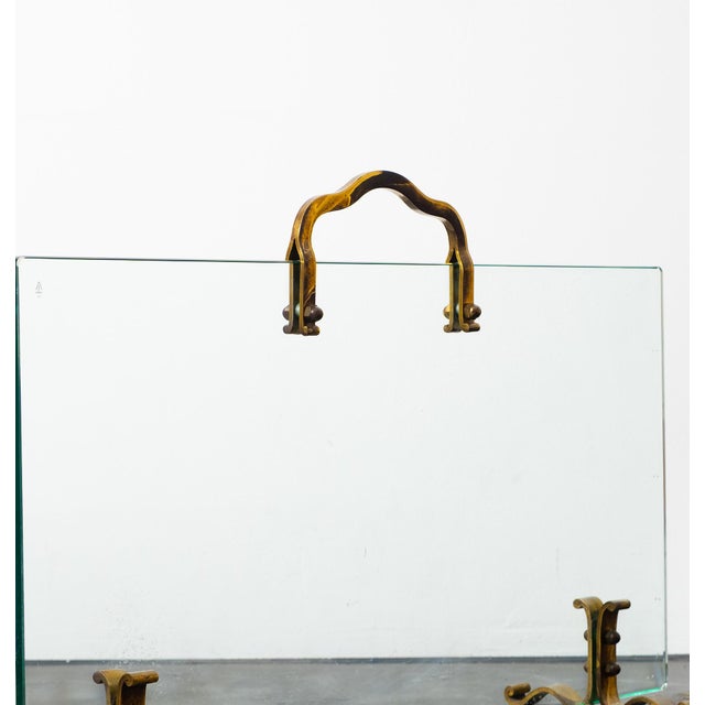 Glass and Brass Spark Guards, 1950s For Sale - Image 9 of 9