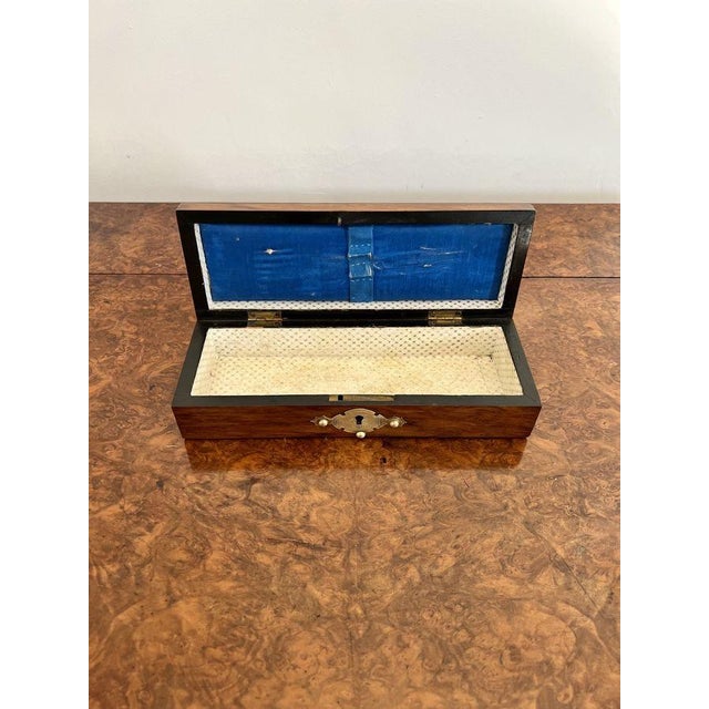 Victorian Burr Walnut and Brass Mounted Glove Box, 1860s For Sale - Image 4 of 8