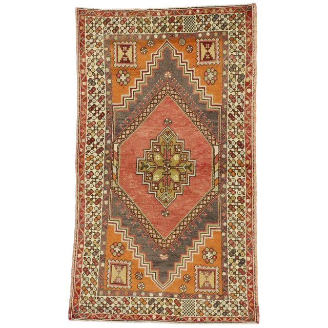 20th Century Turkish Oushak Accent Rug - 3′9″ × 6′6″ For Sale
