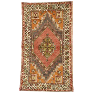 20th Century Turkish Oushak Accent Rug - 3′9″ × 6′6″