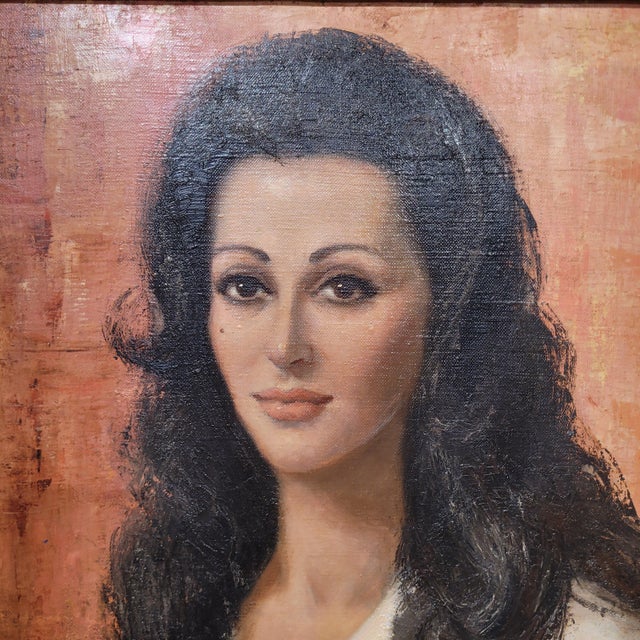 1970s José Luis Benito Rementeria, Portrait of Doña Teresa Molero, 1973, Oil on Canvas For Sale - Image 5 of 13