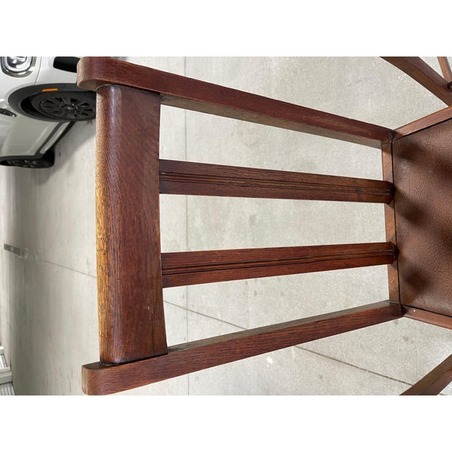 Early 20th Century Set of Four Arts & Crafts Dining Chairs with Leather Cushions, Circa 1900 For Sale - Image 5 of 6
