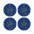 Thistle And Snake Blue Vegan Leather Round Pebble Placemat, Set of 4 For Sale - Image 4 of 5