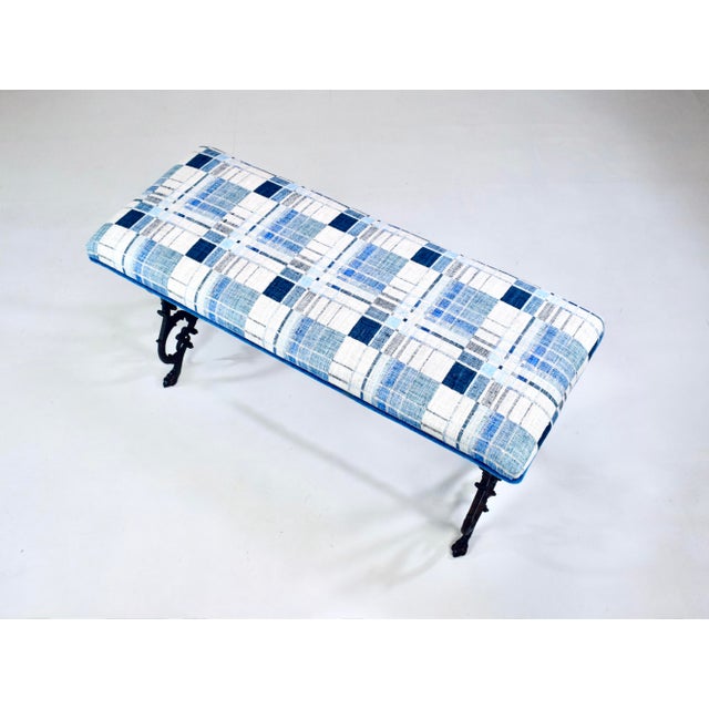 Antique Cast Iron Window Bench, Victorian Style, Woven Upholstery, Usa For Sale - Image 4 of 10