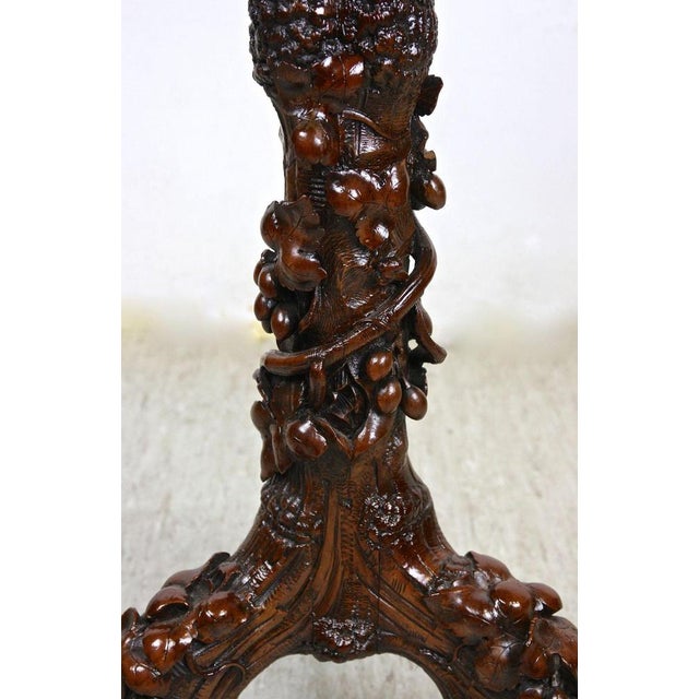 Black Forest Side Table with Hand-Carved Vine Theme, Austria, 1880s For Sale - Image 9 of 18