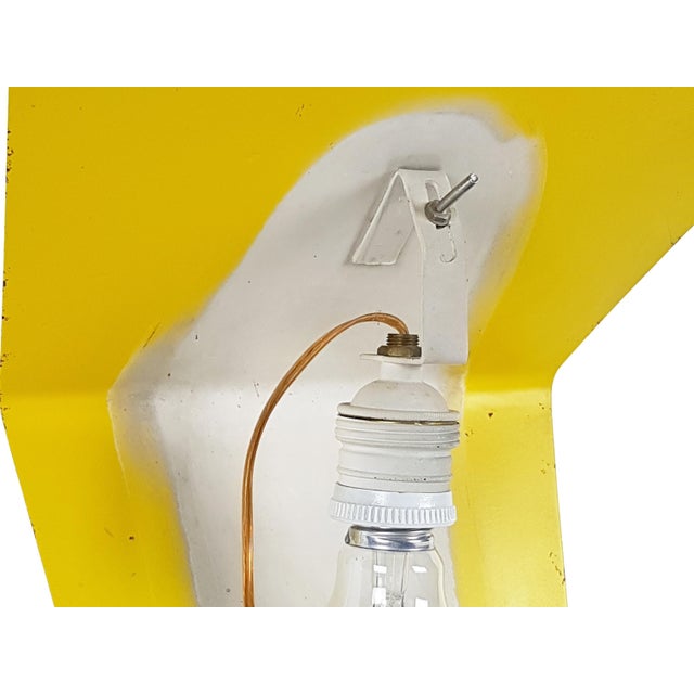 1960s Mid-Century Italian Yellow Metal and Opaline Glass Sconce For Sale - Image 5 of 9