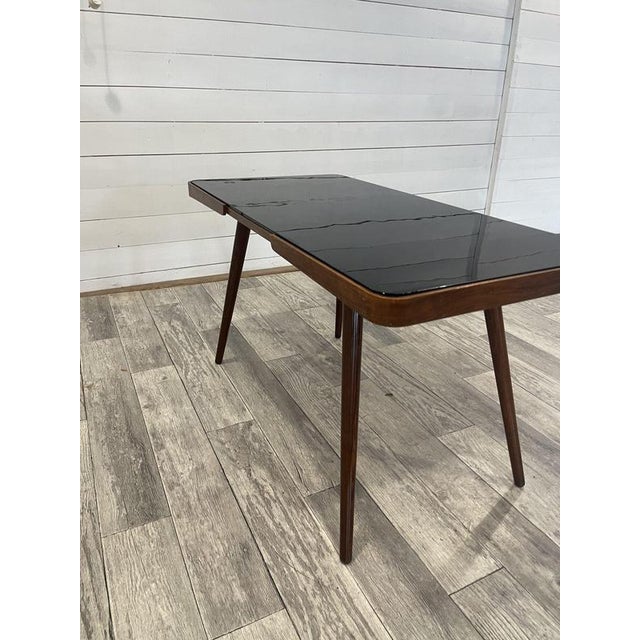 Vintage Coffee Table with Black Glass by Jiri Jiroutek for Interieur Praha, 1960 For Sale - Image 4 of 8