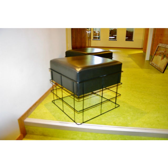 Wire and Skai Stools by String, 1950, Set of 2 For Sale - Image 6 of 8