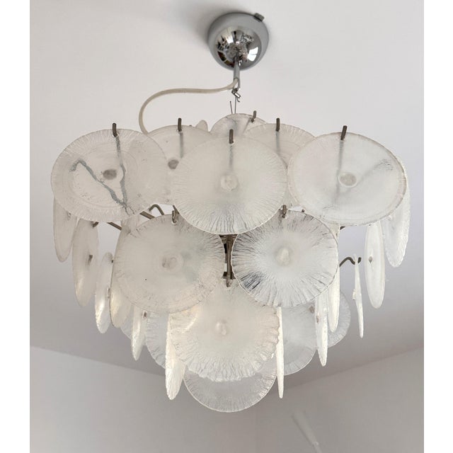 Italian Murano Glass and Nickel Chandelier by Carlo Nason for Mazzega, 1970s For Sale - Image 16 of 17