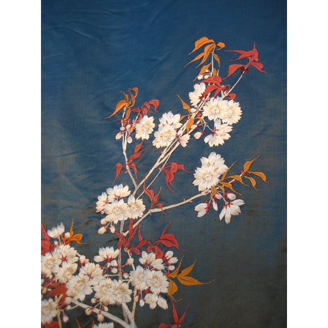 Japanese Silk Embroidery Panel Circa 1920 For Sale - Image 6 of 15