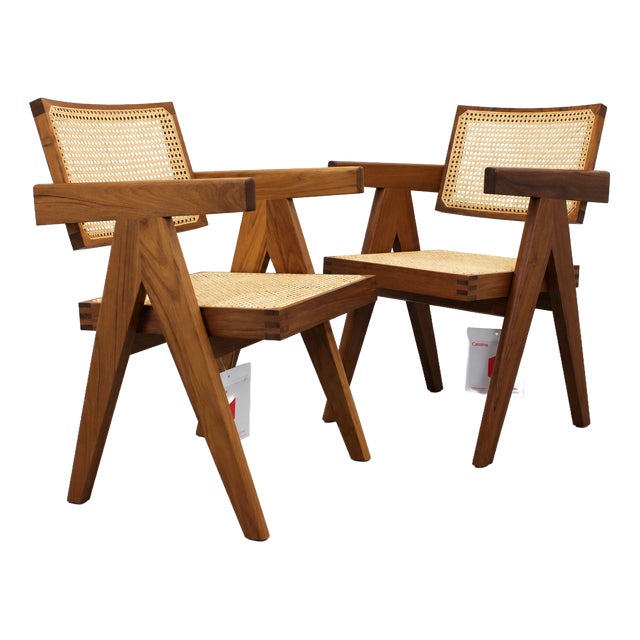 051 Capitol Complex Armchairs by Pierre Jeanneret for Cassina, 2010s, Set of 2 For Sale