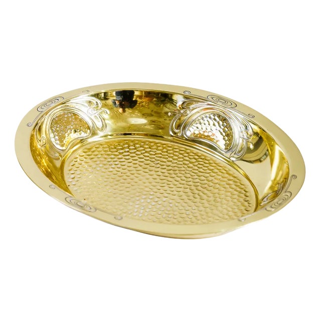 Hammered Jugendstil Fruit Bowl, 1910 For Sale