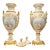 Monumental French Porcelain Decorative Vase With Hand-Painted Pastoral Scene, Gold Leaf Accents & Bronze Base For Sale