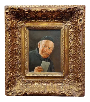 A. Sommer -Portrait of a Monk Smoking Hookah-Oil Painting
