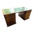 1950s Large 72 Inch English George II Style Burl Walnut Leather Top Partners Desk For Sale