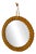 Vintage Round Mirror in Saddle Leather, 1960s For Sale