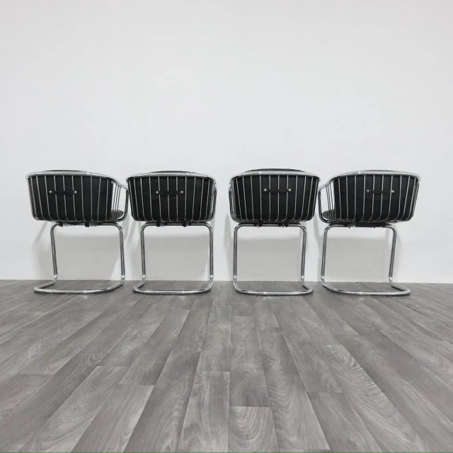Steel Armchairs attributed to Gastone Rinaldi, 1970s, Set of 4 For Sale - Image 17 of 18