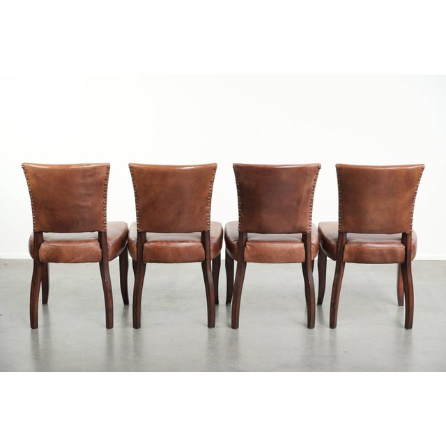 Dining Chairs in Cowhide Leather, Set of 4 For Sale - Image 4 of 17