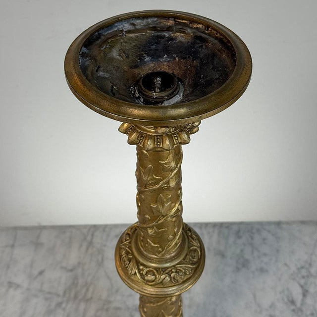 Set of Two 19th Century French Renaissance Gilt Bronze Candlesticks For Sale - Image 17 of 18